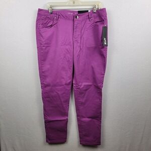 Apt. 9 Womens 14R Modern Fit Skinny Leg Purple Fuchsia Colored Jeans Pants NEW